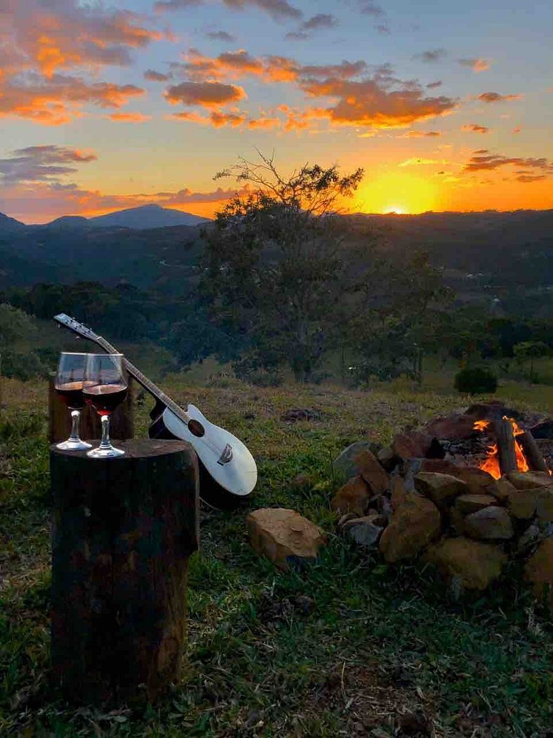 Chalé para Grupos com Jacuzzi Aquecida